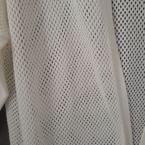 Lilla P Open Open Knit Cardigan Sweater Women's M White Long Sleeves - Picture 5 of 11